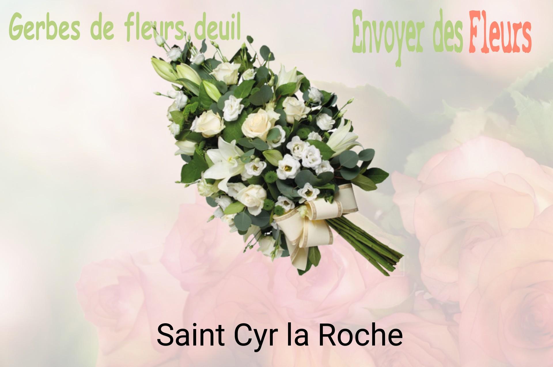 Gerbe de fleurs de deuil livrée à Saint-Cyr-la-Roche